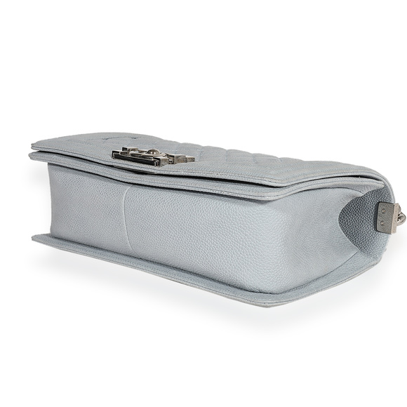 Chanel Light Blue Quilted Washed Caviar Old Medium Boy Bag - Picture 6 of 6